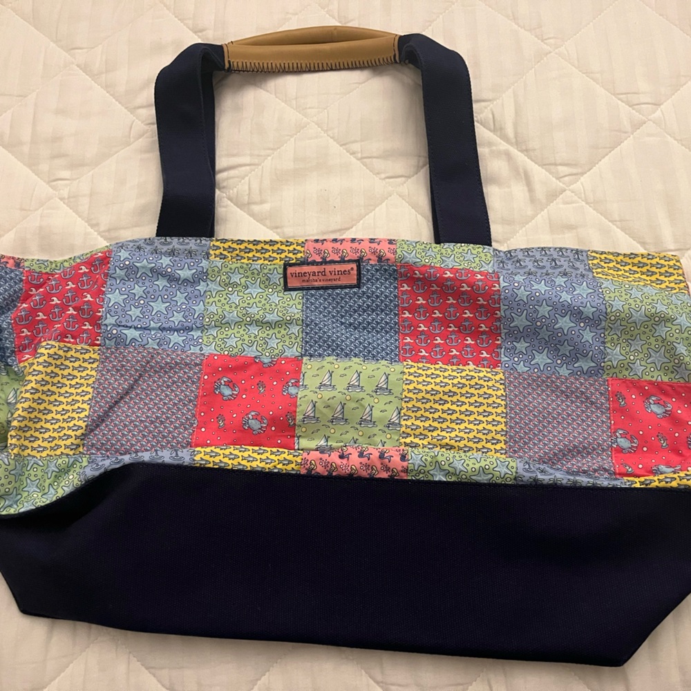 Vineyard Vines Multicolor Patchwork Tote